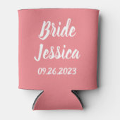 Bruid Roze Elegante Script Geschenken Stijlvolle B Blikjeskoeler (Voorkant)