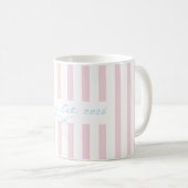 Bruid roze gestreept koffiemok (Voorkant rechts)