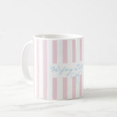 Bruid roze gestreept koffiemok (Voorkant links)