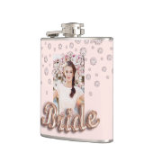 Bruid roze goud blozen diamanten vrijgezellenfeest heupfles (Links)