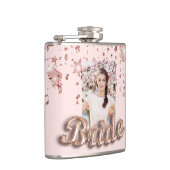 Bruid roze goud blozen sterren foto glamour heupfles (Rechts)