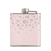 Bruid roze goud blozende diamanten vrijgezellenfee heupfles (Achterkant)