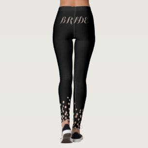 Bruid Roze Goud Glitter Zwarte Leggings