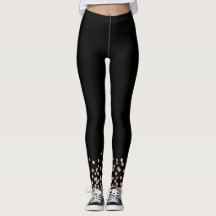 Bruid Roze Goud Glitter Zwarte Leggings