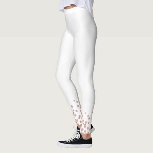 Bruid Roze Goud Glitters Wit Leggings (Links)