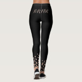 Bruid Roze Gouden Glitters Zwarte Leggings (Achterkant)