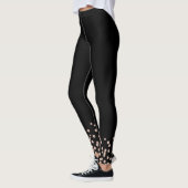 Bruid Roze Gouden Glitters Zwarte Leggings (Links)