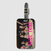 Bruid Roze Gouden Stam Foto Bruidsmeisje Cadeau Bagagelabel (Voorkant (verticaal))