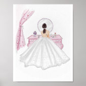 Bruid, roze, hand getekende illustratie poster (Voorkant)