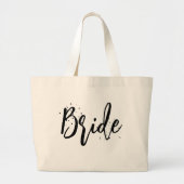 Bruid Roze Leuke Pret Calligrafie Script Eenvoudig Grote Tote Bag (Voorkant)
