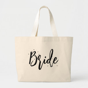Bruid Roze Lief Leuke Calligrafie Script Eenvoudig Grote Tote Bag