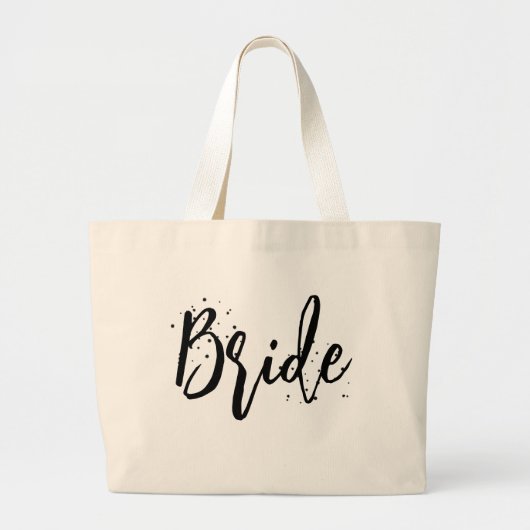 Bruid Roze Lief Leuke Calligrafie Script Eenvoudig Grote Tote Bag (Voorkant)