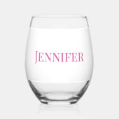 Bruid Roze Modern gepersonaliseerd Wijnglas Zonder Voet (Achterkant)