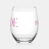 Bruid Roze Modern gepersonaliseerd Wijnglas Zonder Voet (Links)