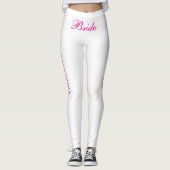 bruid roze op wit leggings (Voorkant)
