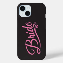 Bruid roze op zwart iPhone 15 case