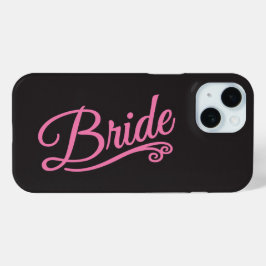 Bruid roze op zwart iPhone 15 case