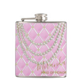 Bruid Roze Parisiaans Thema Bruiloft Feest Heupfles (Voorkant)