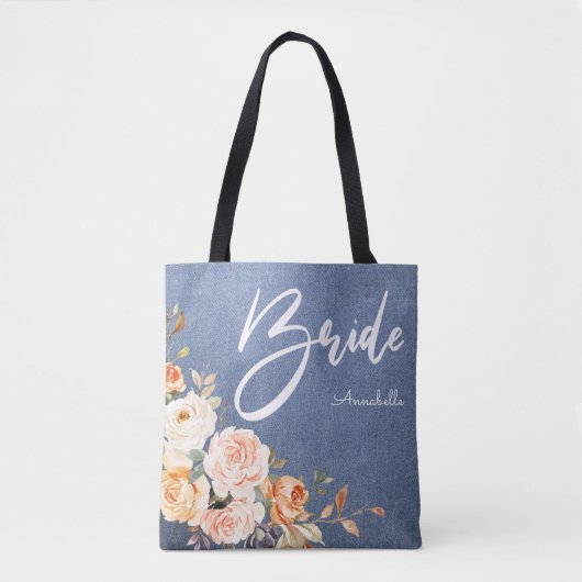 Bruid Roze & Perzik nep Jean Bloem Tote Bag (Voorkant)