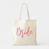 Bruid Roze Schattig Leuke Calligrafie Script Eenvo Tote Bag (Achterkant)