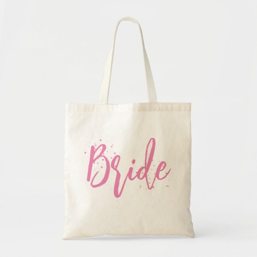 Bruid Roze Schattig Leuke Calligrafie Script Eenvo Tote Bag (Voorkant)