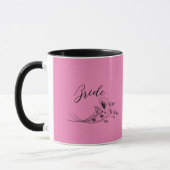 Bruid Roze Wilde Bloem Doodles Mok (Links)