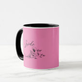 Bruid Roze Wilde Bloem Doodles Mok (Voorkant links)