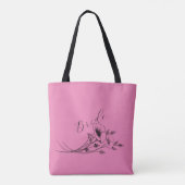 Bruid Roze Wildflower Doodle Tote Bag (Achterkant)