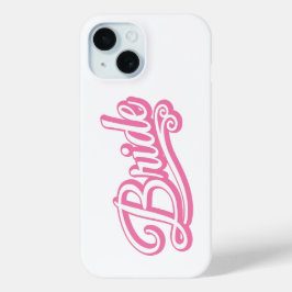 Bruid roze/wit op wit iPhone 15 case