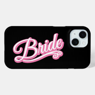 Bruid roze/wit op zwart iPhone 15 case