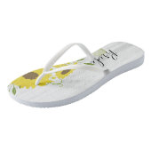 Bruid Rustiek Hout Zonnebloem Bloemen Teenslippers (Schuin)