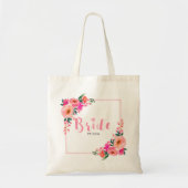 Bruid Rustiek Roze Bloemen Waterverf Vrijgezellenf Tote Bag (Voorkant)