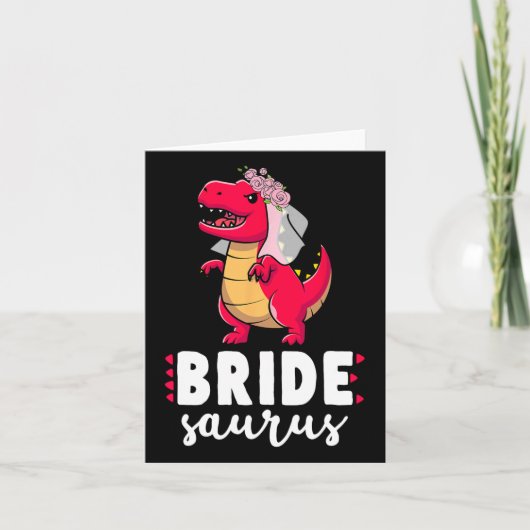 Bruid Saurus Dinosaurus Verloving Trouwkoppels M Kaart (Voorkant)