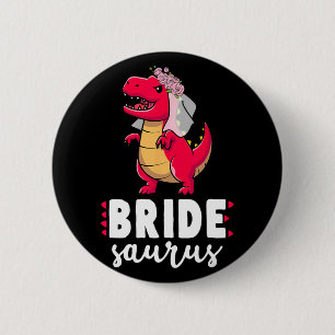Bruid Saurus Dinosaurus Verloving Trouwkoppels M Ronde Button 5,7 Cm