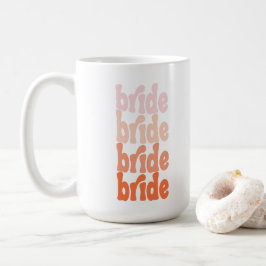 Bruid schattig retro oranje, gepersonaliseerd koffiemok