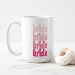 Bruid schattig retro roze, gepersonaliseerd met na koffiemok