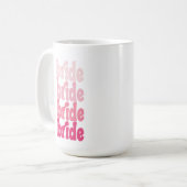 Bruid schattig retro roze, gepersonaliseerd met na koffiemok (Voorkant links)