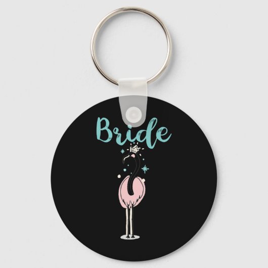 Bruid - Schattige Flamingo Bachelorette Bruidsfees Sleutelhanger (Voorkant)