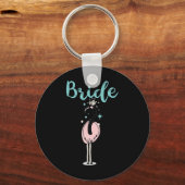 Bruid - Schattige Flamingo Bachelorette Bruidsfees Sleutelhanger (Voorkant)