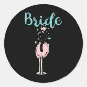 Bruid - Schattige Flamingo Bachelorette Bruidsmeis Ronde Sticker (Voorkant)