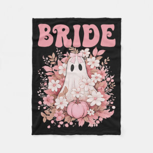 Bruid Schattigee Bloemen Ghost Boo Crew Halloween  Fleece Deken