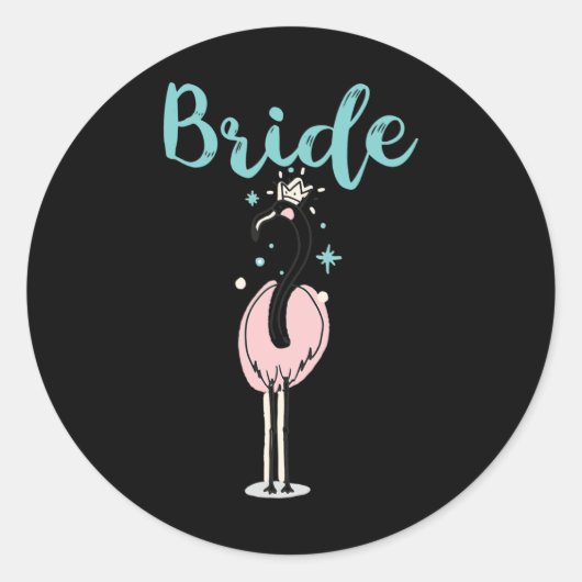 Bruid - Schattigee Flamingo Bachelorette Bruidsfee Ronde Sticker (Voorkant)