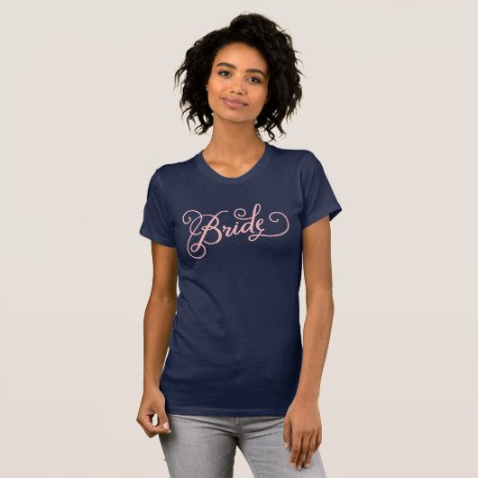 Bruid Script Bachelorette Bruids Party Bruiloft T-shirt (Voorkant volledig)