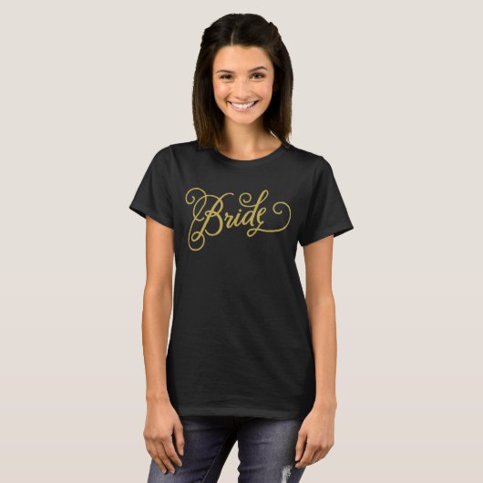 Bruid Script Bachelorette Bruids Party Bruiloft T-shirt (Voorkant volledig)