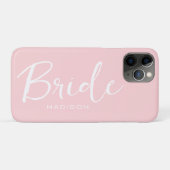 Bruid Script Blush Roze Bruiloft Gepersonaliseerd Case-Mate iPhone Case (Achterkant (horizontaal))