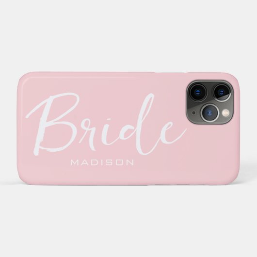 Bruid Script Blush Roze Bruiloft Gepersonaliseerd Case-Mate iPhone Case (Achterkant (horizontaal))