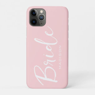 Bruid Script Blush Roze Bruiloft Gepersonaliseerd Case-Mate iPhone Case