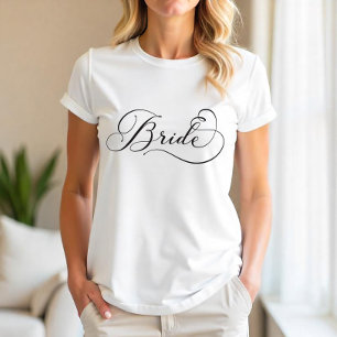 Bruid Script Bruidsmeisjesfeest T-Shirt – Elegant