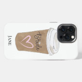Bruid Script Coffee Hart Modern iPhone Hoesje (Achterkant horizontaal)