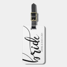 Bruid Script Elegante Minimalistische Namen Bagage Bagagelabel